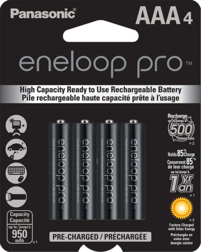 Newest Panasonic Eneloop Pro AAA NiMH 950mAh Rechageable Batteries 4 Pack