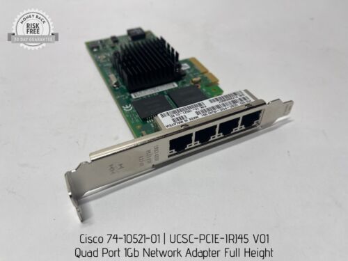 Cisco 74-10521-01 Quad Port 1Gb Network Adapter Full Height, UCSC-PCIE-IRJ45 V01