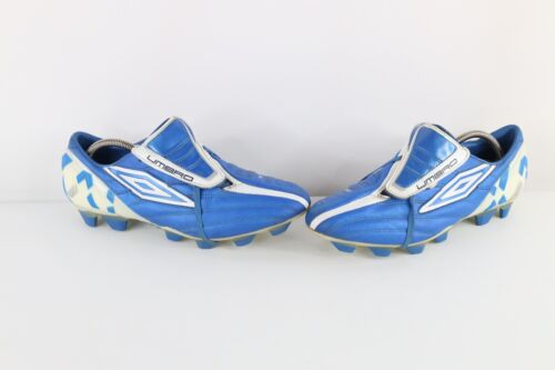 Vintage Umbro Mens 11 Kangaroo Leather XAI V Soccer Cleats Shoes Blue White FG