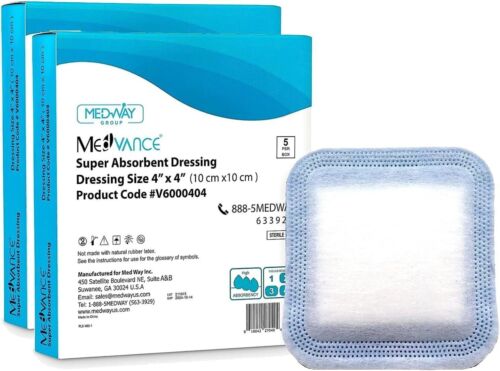 MedVance Super Absorbent Non-Adhesive Wound Dressing, 4″x4″, Box of 10