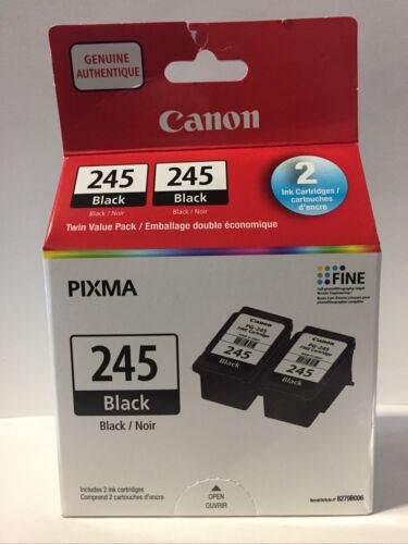 Genuine Canon Black PG-245 Pack Of 2 ink Cartridges New in Box