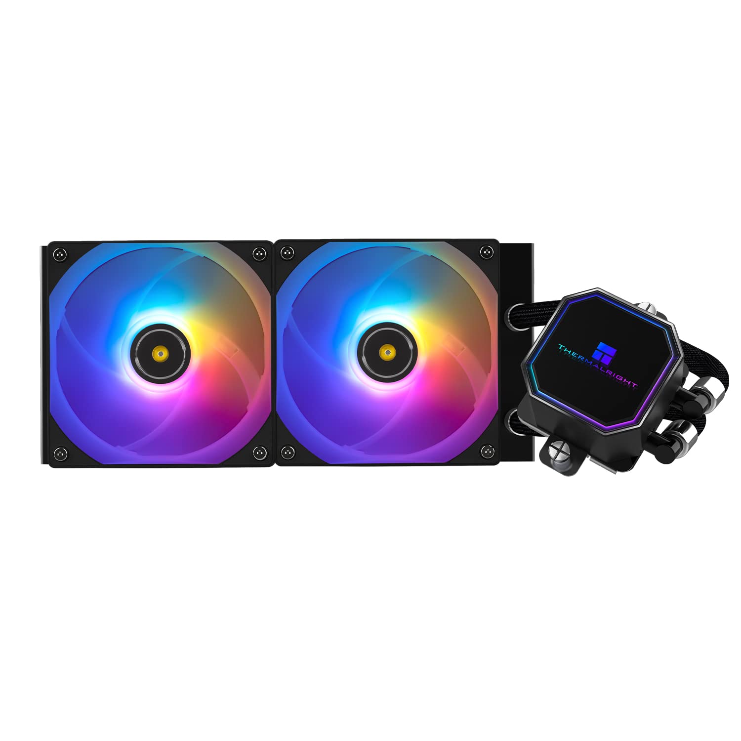 Thermalright Frozen Prism 240 Black ARGB CPU Liquid Cooler,Efficient PWM Controlled Pump 3300RPM,2×TL-E12 Series PWM Fan,Water Cooling Computer Parts,for AMD AM4/AM5,Intel 1150/1156/1200/1700/2011