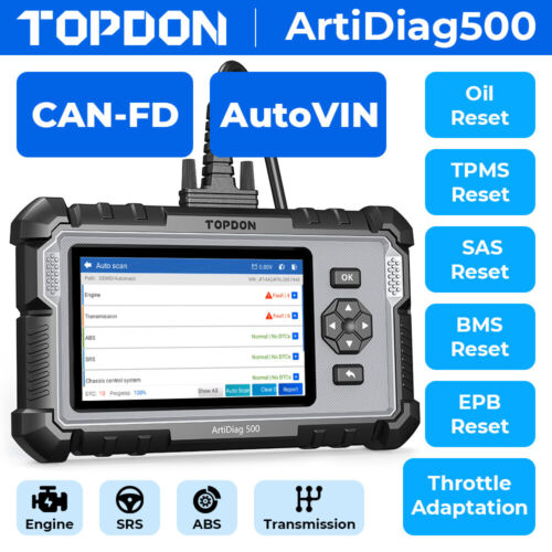 Upgrade Your Car Diagnostic TOPDON AD500 OBD2 Scanner AutoVIN Oil/SAS Reset