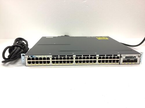 Cisco Catalyst 3750-X WS-C3750X-48PF-L 48 Ports Network Switch w/PS,C3kx-Nm-10G