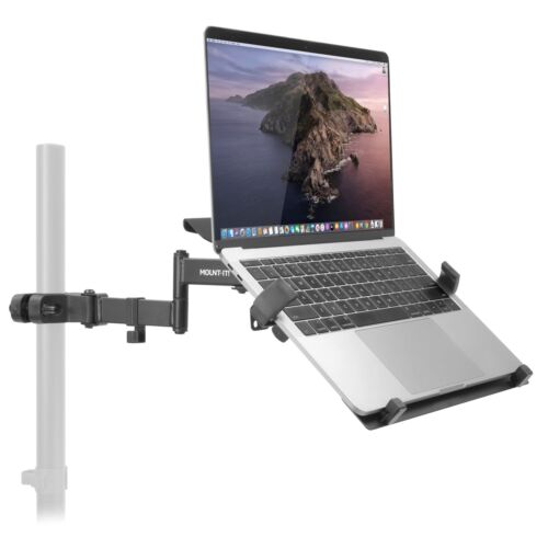 Mount-It! Laptop Pole Mount Tray | Full Motion Laptop Mount Fits Up to 15.6 L…