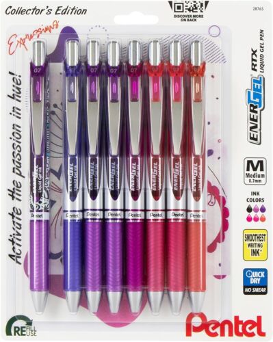 Pentel EnerGel RTX Retractable Liquid Gel Pen, Passion Expressions Pack, 0.7mm