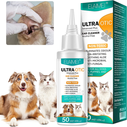 Dog Ear Cleaner, Ear Infection Treatment for Dogs and Cats, Pet Removal Ear Hair