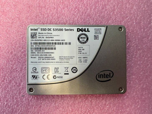 0VDPRV Dell Intel DC S3500 Series 800GB 6Gbps MLC SATA 2.5″ SSD SSDSC2BB800G4T