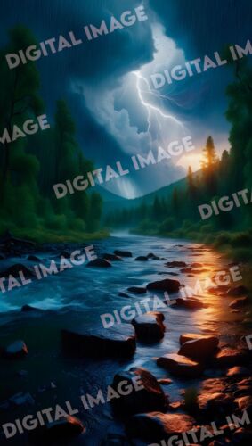 Digital Art Picture Image Photo Wallpaper Background Desktop AI – Forest Storm