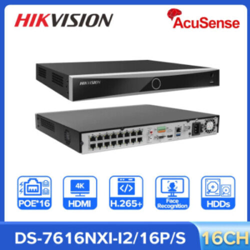 Hikvision DS-7616NXI-I2/16P/S 16CH 16PoE 2SATA AcuSense 4K NVR 4ch Deep-Learning