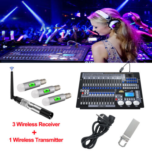 1024 Channels DMX Controller Console Disco 2.4G Wireless Transmitter & Receiver