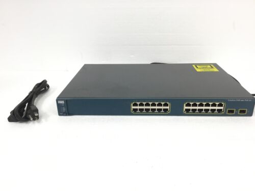 CISCO Catalyst 3560 Poe-24 Dual SFP Network Switch WS-C3560-24PS-S WORKING