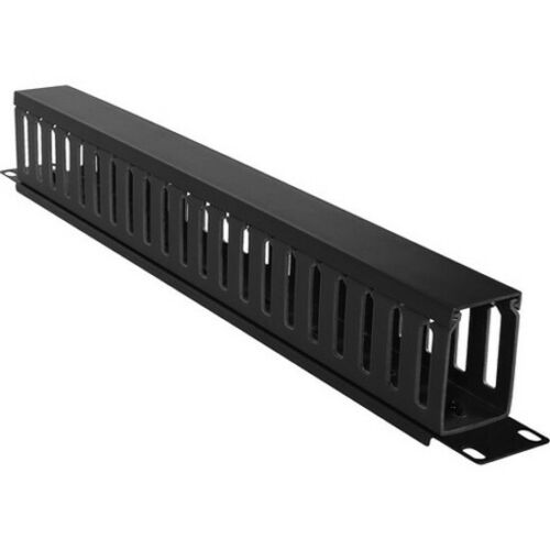 1U 19″ Network Rack Mount Horizontal Cable Manager Finger Duct Panel w/Cover