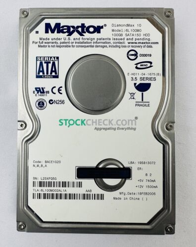 Maxtor 6L100M0 Hard Disk Drive