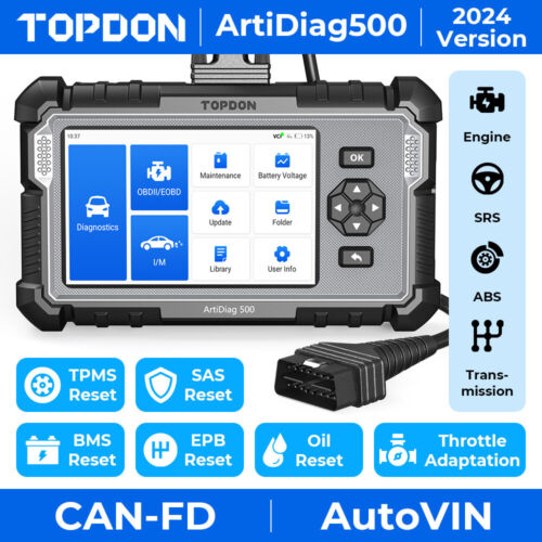 TOPDON AD500 Code Reader OBD2 Scanner Transmission ABS SRS Diagnostic Scan Tool