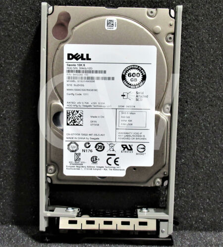 7YX58 ST600MM0006 Dell 600GB 10000RPM 6Gbps 2.5″ SAS SERVER HDD Hard Drive