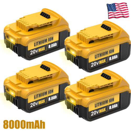 Pack For DeWalt 20V 20 Volt Max XR 8.0AH Lithium Ion Battery DCB206-2 DCB205-2