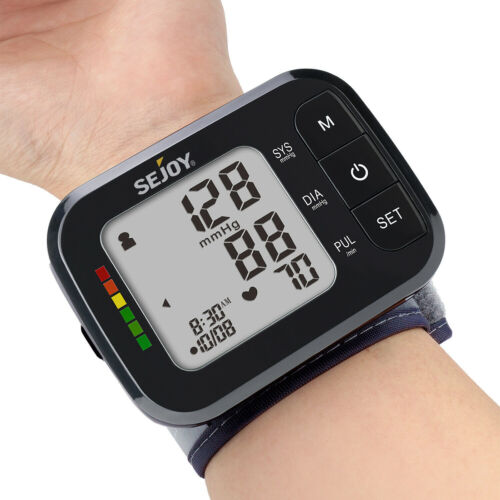 Digital Wrist Blood Pressure Monitor Automatic BP Machine Heart Rate Detection