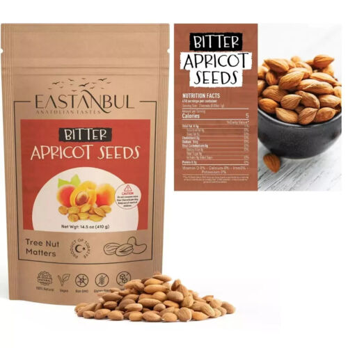 Organic Bitter Apricot Kernel Raw Premium Seeds Resealable Bag Non-GMO Kosher-US