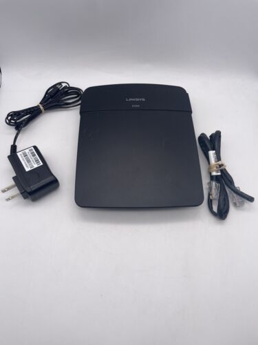 Cisco Linksys Wireless-N WiFi 300Mbps 2.4GHz Router 4-Port Switch E1200 w/Cables