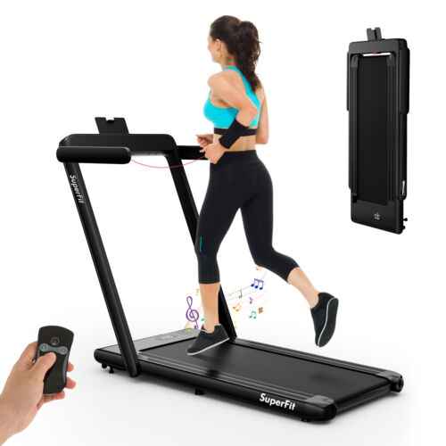 SuperFit 2.25HP 2 in 1 Folding Treadmill Remote Control with APP Control Home