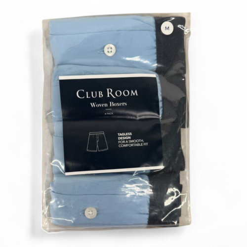 Club Room Mens 4 Pack Woven Cotton Boxers Boxer Shorts Underwear Size Medium $50