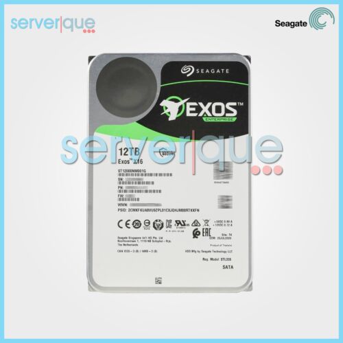 Seagate ST12000NM001G Exos X16 12TB 6Gbps 7.2K SATA 3.5″ 4Kn Internal Hard Drive