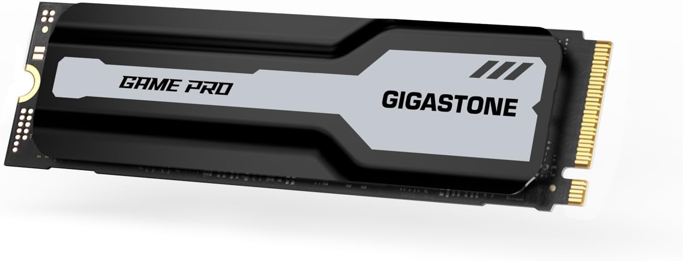 Gigastone M.2 SSD 500GB PS5 SSD with Heatsink PCIe 4 NVMe M.2 SSD up to 5,000MB/s Internal SSD PS5 Heat Dissipation Gaming PC Desktop Laptop Storage for Fast Game Load Video Editing 3D Creators