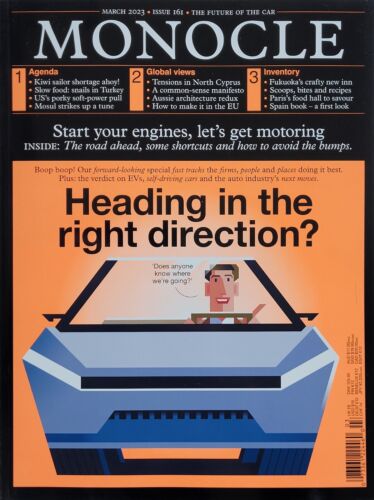 EV’S, SELF-DRIVING CARS & THE FUTURE OF CARS March 2023 MONOCLE Magazine NEW