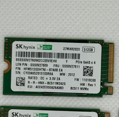 SK Hynix 512GB BC511 NVMe SSD PCIe Gen3 x 4 SSD HFM512GDHTNI-87A0B