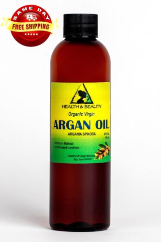 ARGAN OIL UNREFINED ORGANIC EXTRA VIRGIN MOROCCAN COLD PRESSED RAW PURE 4 OZ