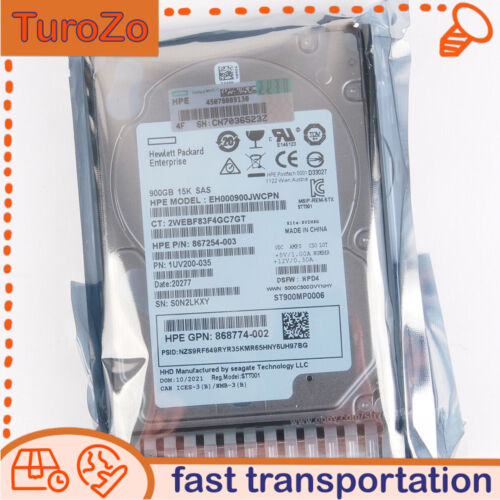 HPE 870759-B21 870795-001 900GB SAS 12G 15K SFF SC DS HDD Hard Drive US NEW