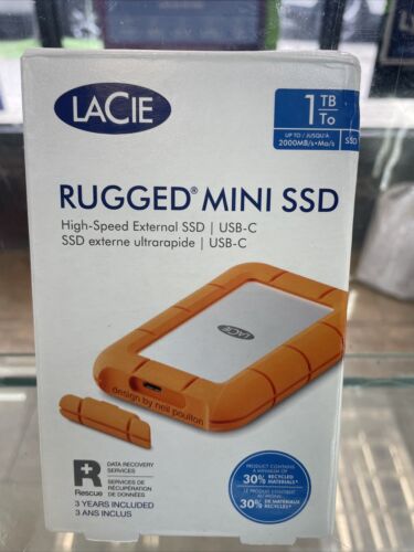 LaCie Rugged Mini SSD 1TB Solid State Drive – USB 3.2 Gen 2×2, speeds up to 2…