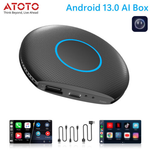 ATOTO CarPlay Ai Box Plus Android13 8-Core 4+64GB Wireless Android Auto