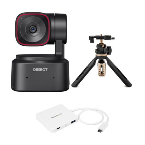 OBSBOT Tiny 2 Lite AI Powered 4K PTZ Webcam with Advanced CMOS Sensor Bundle