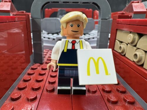 Lego Donald J Trump Minifigure “McDonalds Worker”