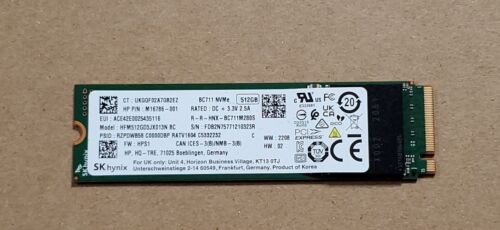 SK Hynix 512GB M.2 BC711 NVMe 80mm SSD HFM512GD3JX013N M16786-001