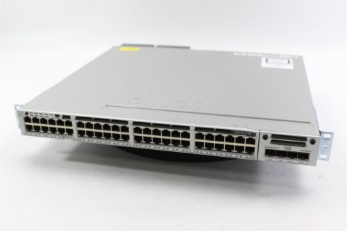 Cisco WS-C3850-48F-S 48-Port Gigabit PoE+ Switch w/ NM-4-1G & 2x 1100WAC PSU