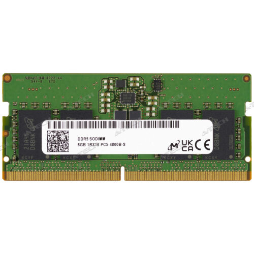 Micron 8GB 1Rx16 PC5-4800 SODIMM DDR5-38400 262-Pin Non-ECC Laptop Memory RAM 1x