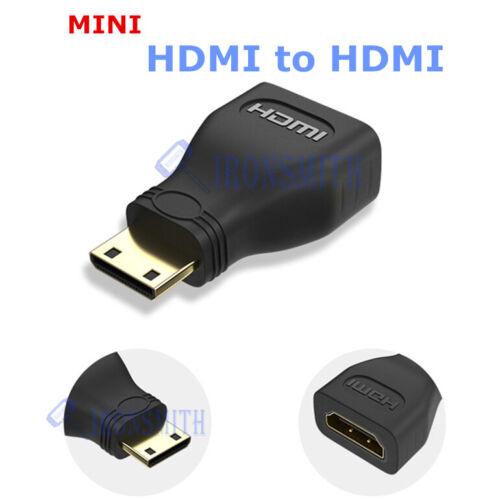 Mini HDMI Male to Standard HDMI Female Adapter Gold Plated HDTV 4K 1080p 3D