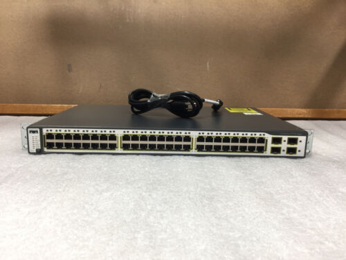 Cisco Catalyst WS-C3750-48TS-S V05 48-Port Stackable Managed Switch w / 4x SFP