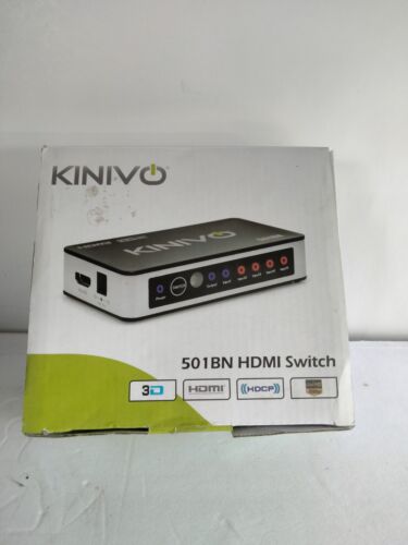 Kinivo 501BN Black & Silver HDMI Switch 4K HDR 5 Port, 4K 30Hz, Auto-Switching