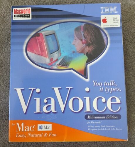 ViaVoice Millennium MAC CD talk speak type speech recognition software program!