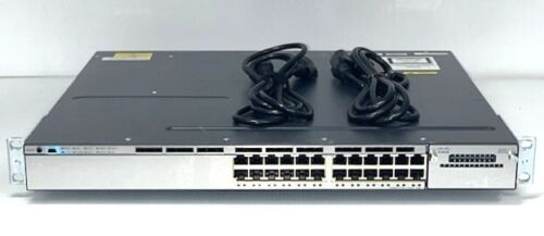 Cisco | WS-C3750X-24P-S | Blank Module | 24 Port POE Network Switch -2 PSU