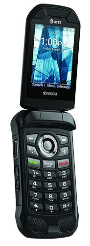 Kyocera DuraXE 8GB Black AT&T GSM Unlocked Rugged Flip Phone Good