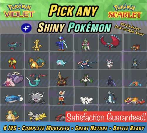 Pokemon Scarlet and Violet  SHINY Pokemon with 6IV Lvl 100 & Battle Ready!!