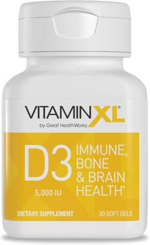 Vitamin XL D3 5,000 IU Immune Bone & Brain Health Supplement 30 Ct. *AUTHENTIC*