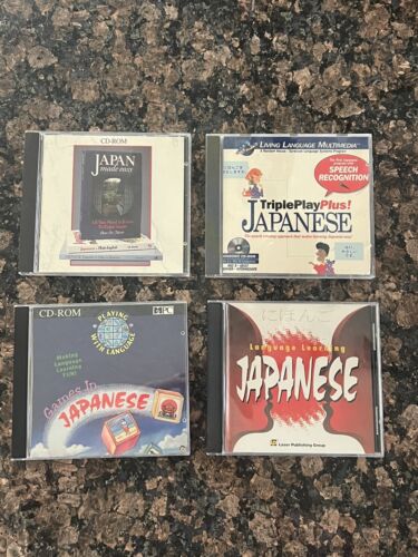 Lot Of 4 Language learning Japanese CD-ROM Games Speech Recognition Retention