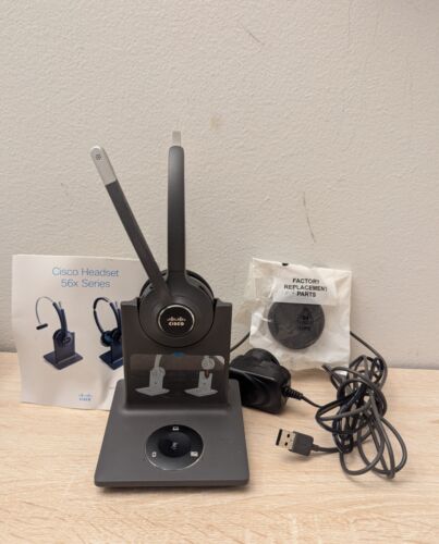 USED. Cisco 561 Wless Headset w/Multi Base Station (CP-HS-WL-561-M-US=)w/cables.