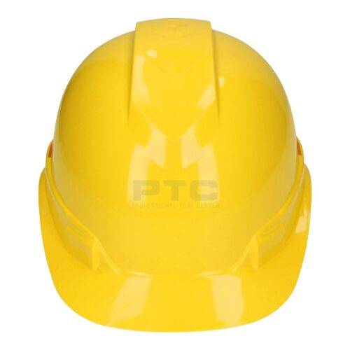 Truper CAS-AI Vented Safety Helmet, Ratcheting Fit, Yellow